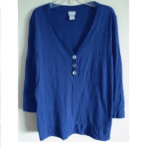 Chico's  Midnight Blue Cotton/Modal Top ~ Size 1